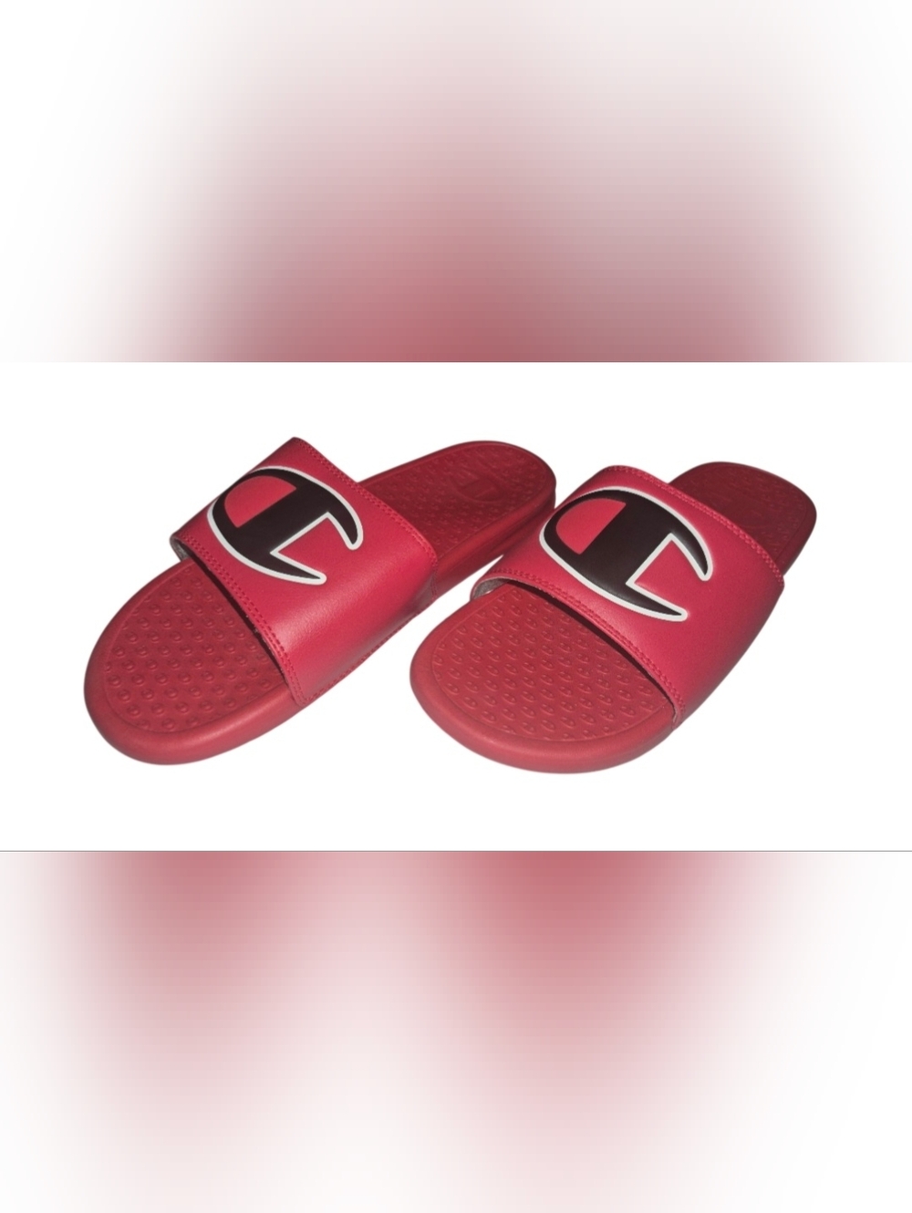 Champion Red Slide Sandals